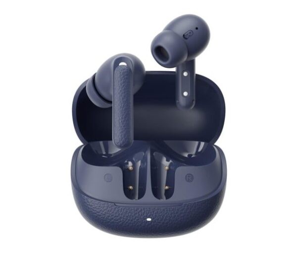 QCY Buds ANC Blue (HT15) - 45db ANC TWS Earbuds 35h 5 mic ENC, ear-canal adaptive tech, leather case
